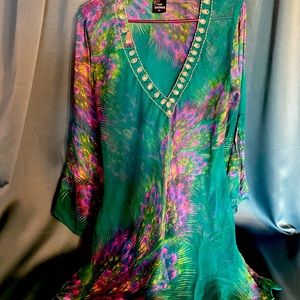 Sheer, bright color tunic or cover up.